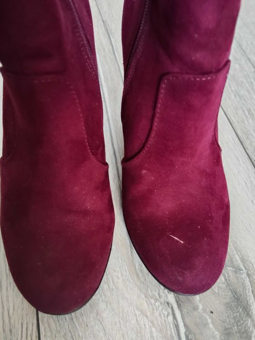 Bordowe botki rozm.35