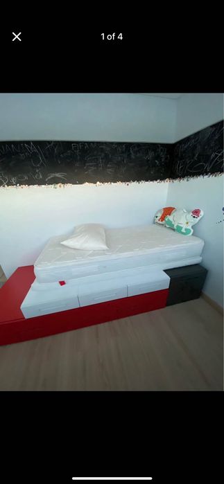 Cama dupla com gaveta para crianças