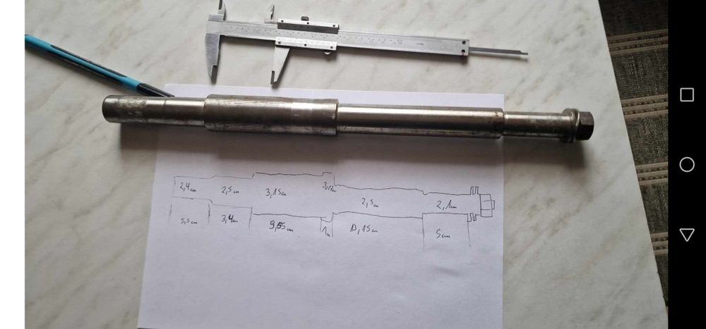 Wałek, ośką metalowa
