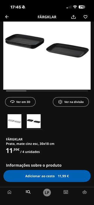 Pratos cinzento ikea 31 unidades