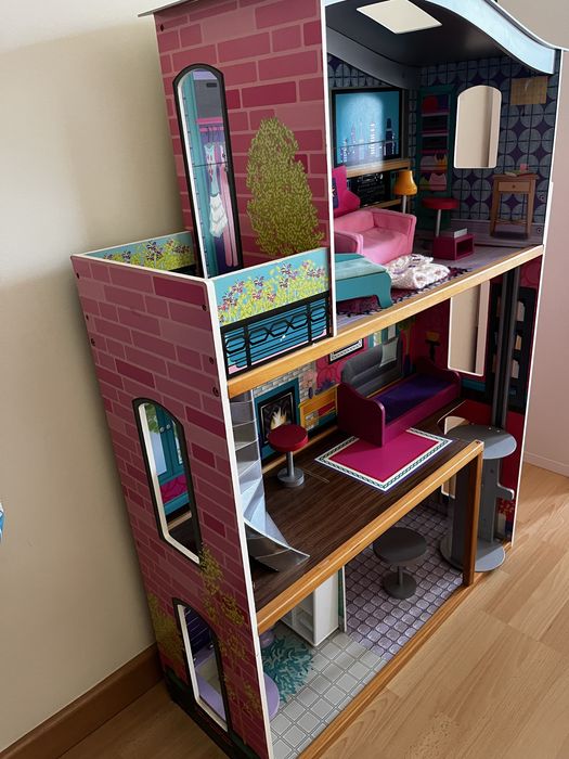 Casa de bonecas XXL 118cm de altura com acessórios