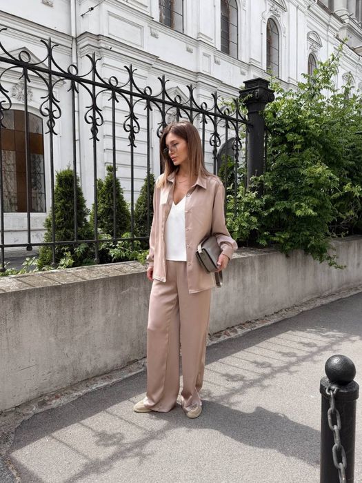 Атласный костюм marymax zara marsego ivina