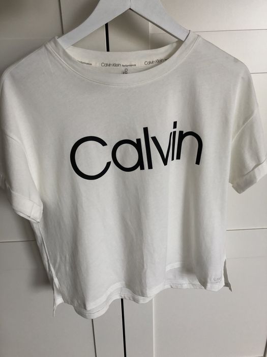 Koszulka tshirt calvin klein napis czarny logo biała nowa oryginalna