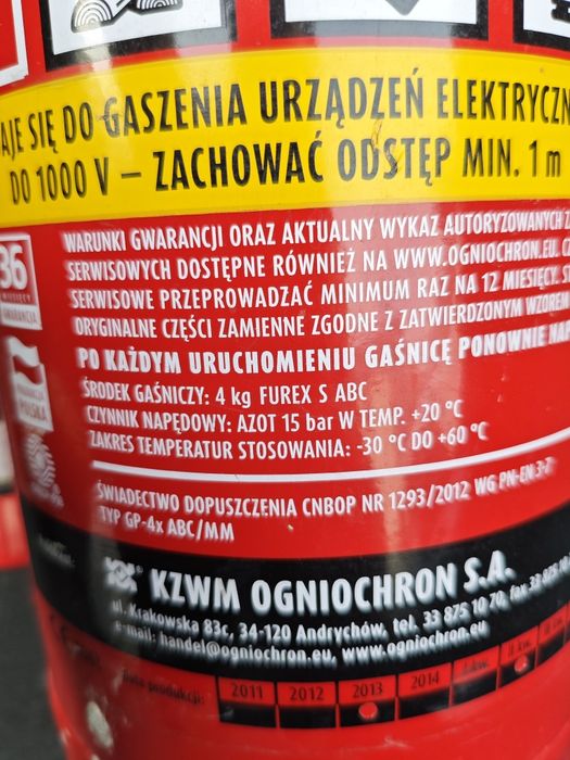 Gaśnica 4 kg ABC