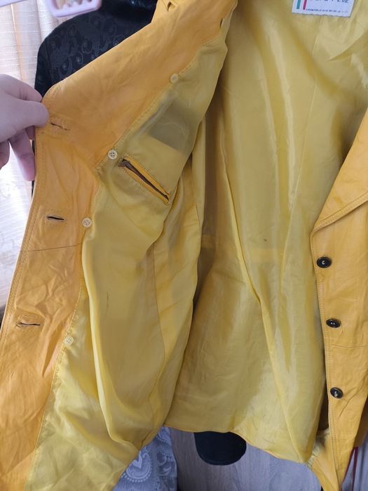 Шкіряний плащ vera pelle італія тренч