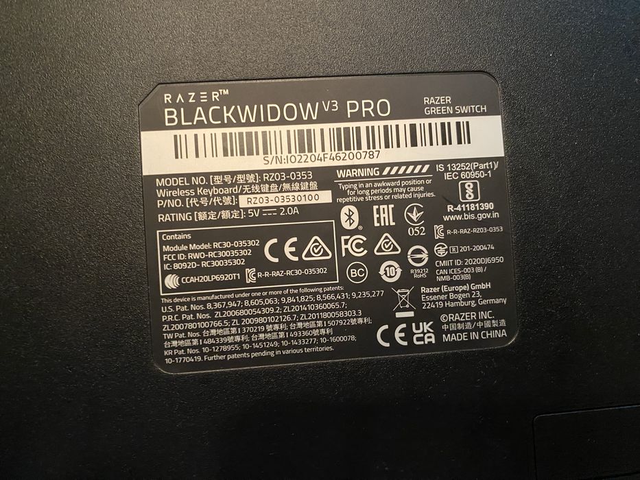 Клавиатура Razer Blackwidow v3 pro