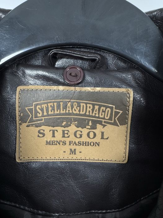 Stegol Stella & Drago męska kurtka skórzana bomberka skóra ekologiczna brązowa M