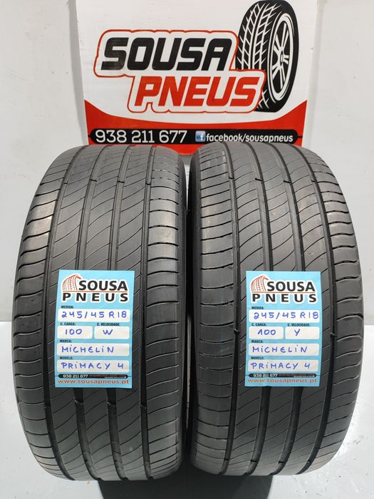 2 pneus semi novos 245-45R18 Michelin - Oferta dos portes