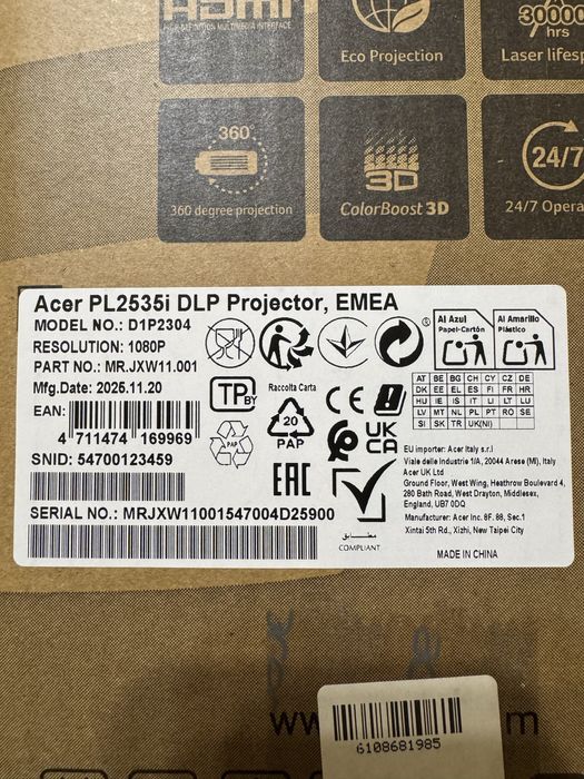 Acer Vero PL2535i nowy