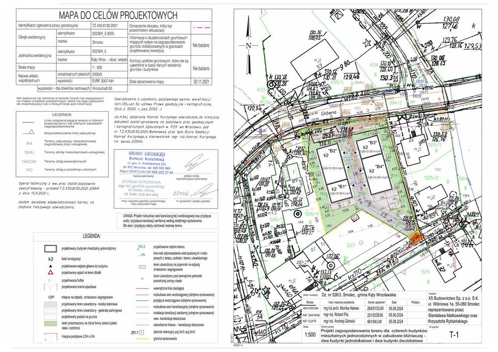 Działka w centrum Smolca z pozwoleniem na budowę 6 domów po 100m2