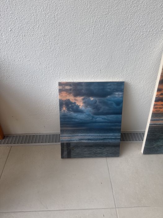 5 Quadros de paisagem de mar e barco