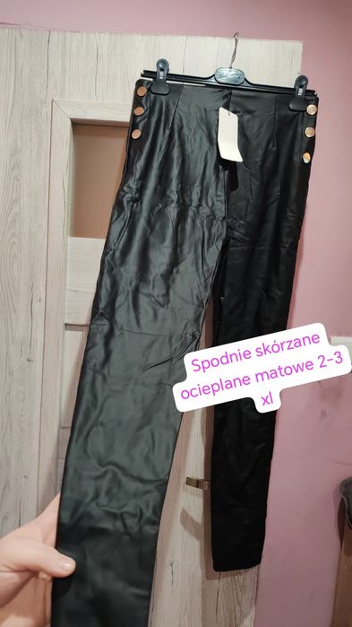 Spodnie ekoskóra wysoki stan rozmiar 2-3-4 XL