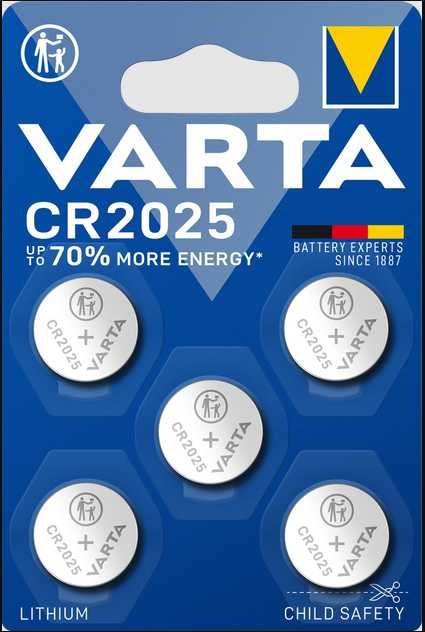 Батарейки Varta CR2025 Blister 3 В 5 шт