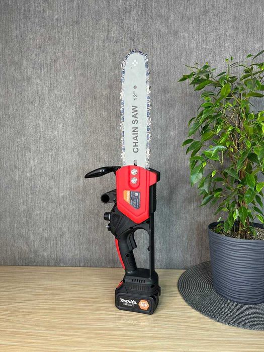 Аккумуляторная цепна пила 12 дюймов в кейсе / Електропилка / 2 аккум