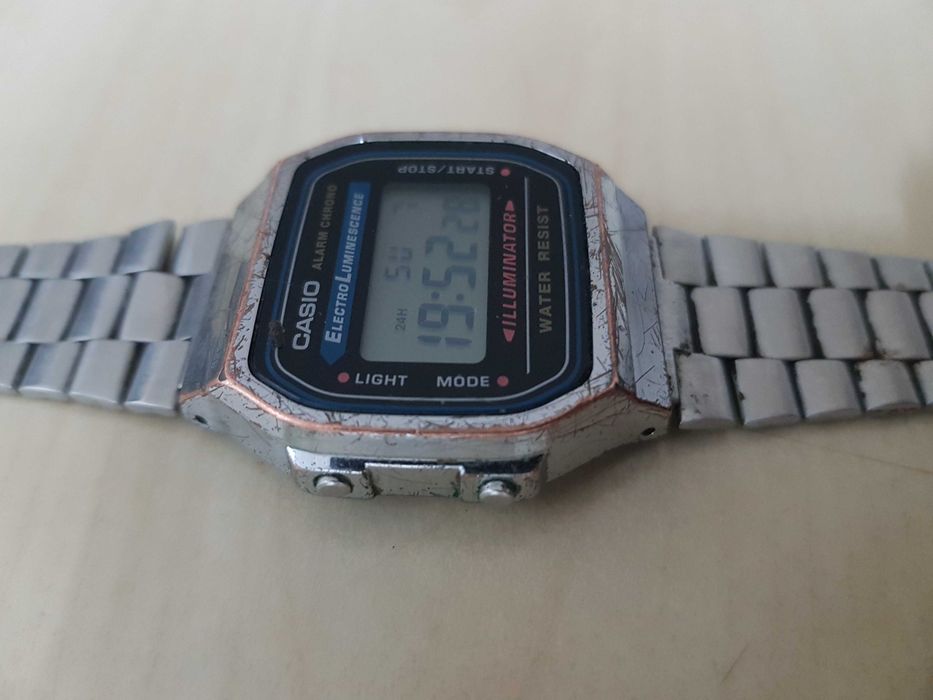 Zegarek nareczny CASIO A168 ILLUMINATOR 3298 ElectroLuminescence Alarm