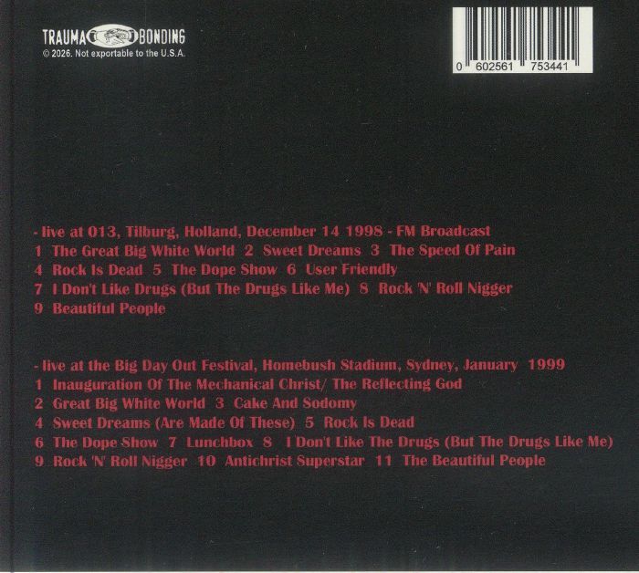 MARILYN MANSON - Personal Jesus (Live 1998-1999) DIGIPACK 2CD [EU]