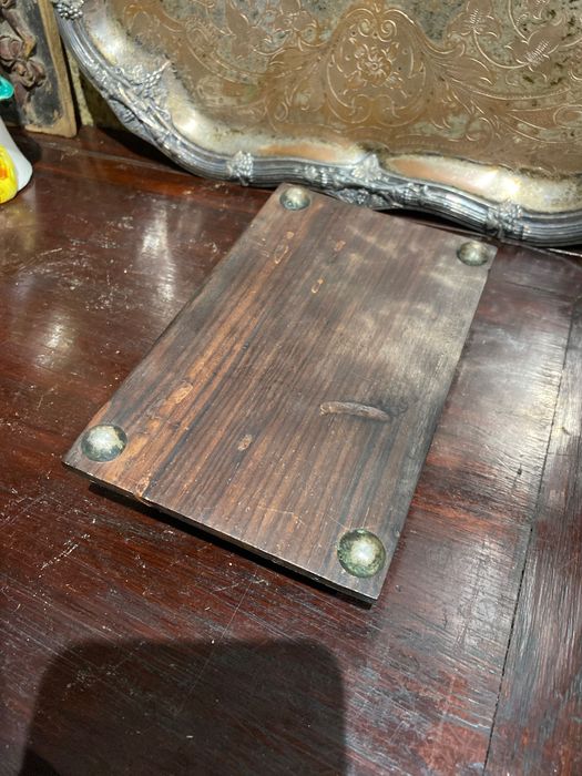 Grande Porta Notas Pau-santo Brazão Prata Portuguesa contrasta Javali