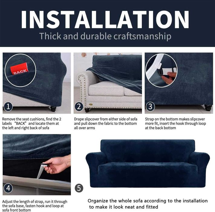 Nowy pokrowiec na sofę / elastyczny/szezlong/ochronny/4-osobowy !8478!