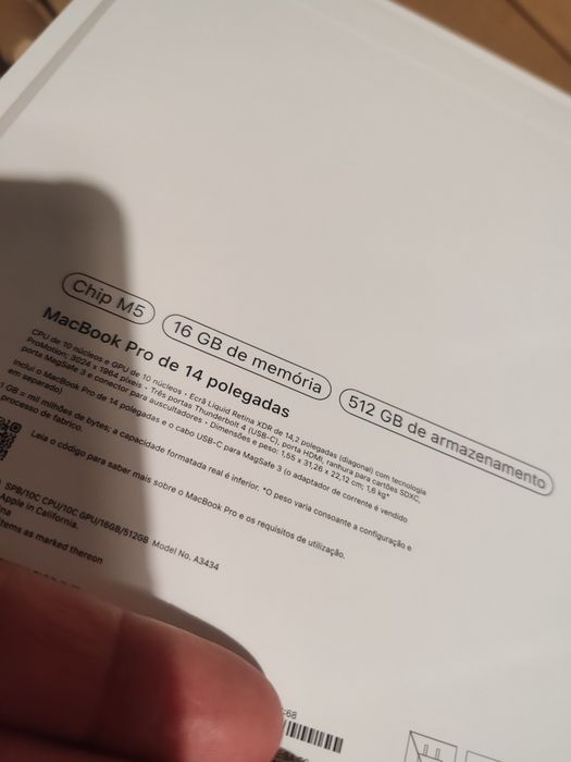 MacBook Pro 14" M5 16Gb 512Gb - Novo/Fatura/Garantia