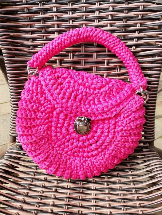 Piękna torebka damska Handmade róż