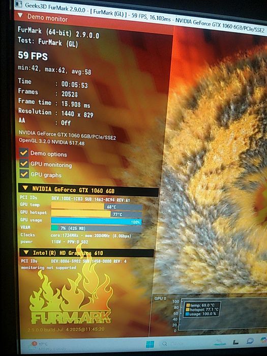 NVIDIA MSI GeForce GTX 1060 6gb OCV1