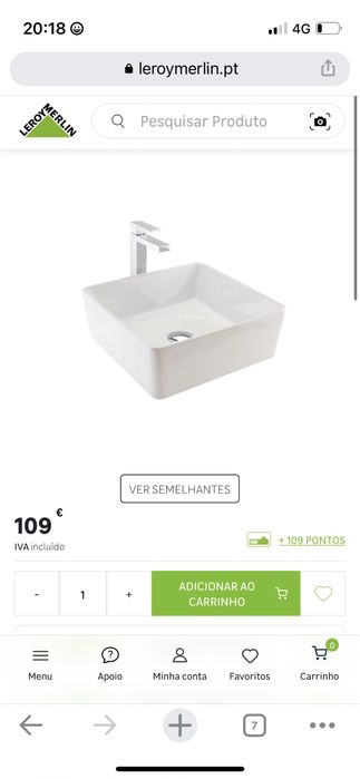 Lavatório de pousar novo