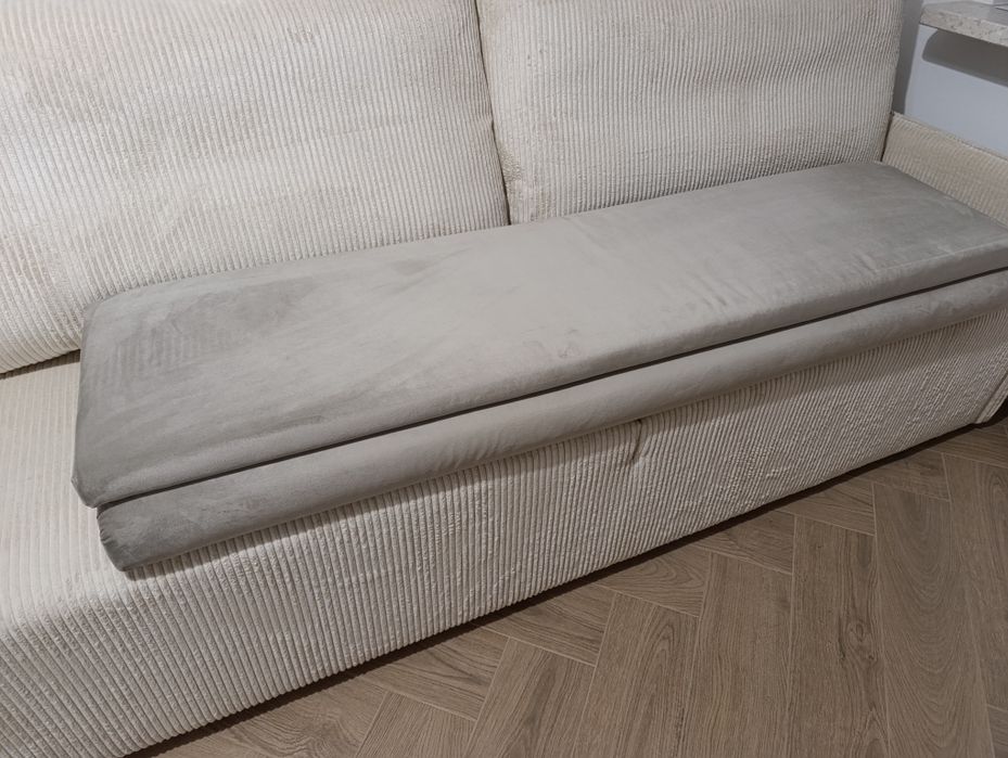Siedzisko tapicerowane kawowe taupe welur  154x43 cm