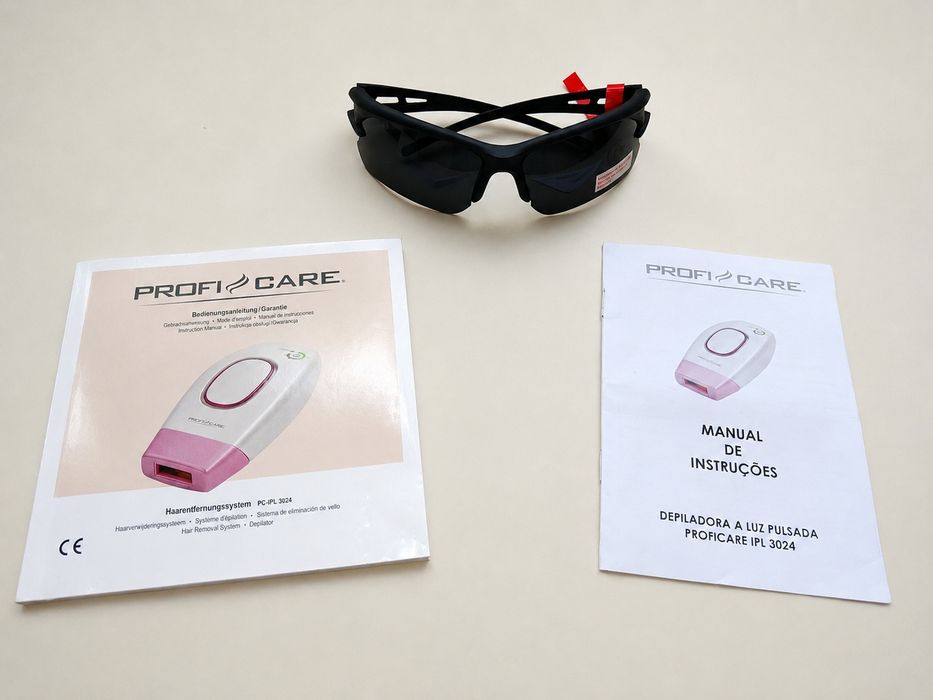 Depiladora a Luz Pulsada ProfiCare IPL 3024 com Óculos e Manuais | ProfiCare IPL 3024 IPL Hair Removal Device with Glasses & Manuals