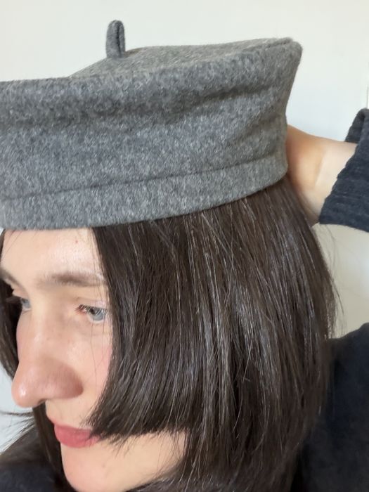 Вовняний берет сірий Papaya XS (pillbox hat)