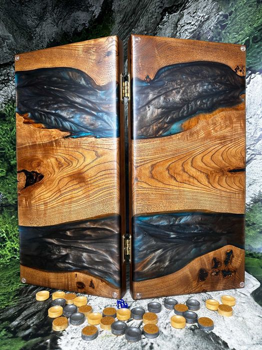 нарди нарды з дерева та епоксидної смоли