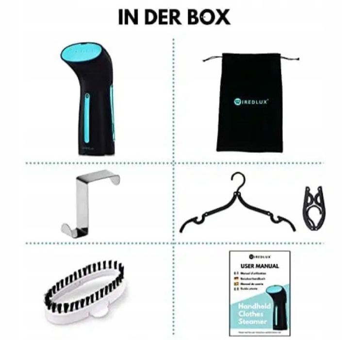 Parownica WiredLux 900 W / 0,1 l czarny