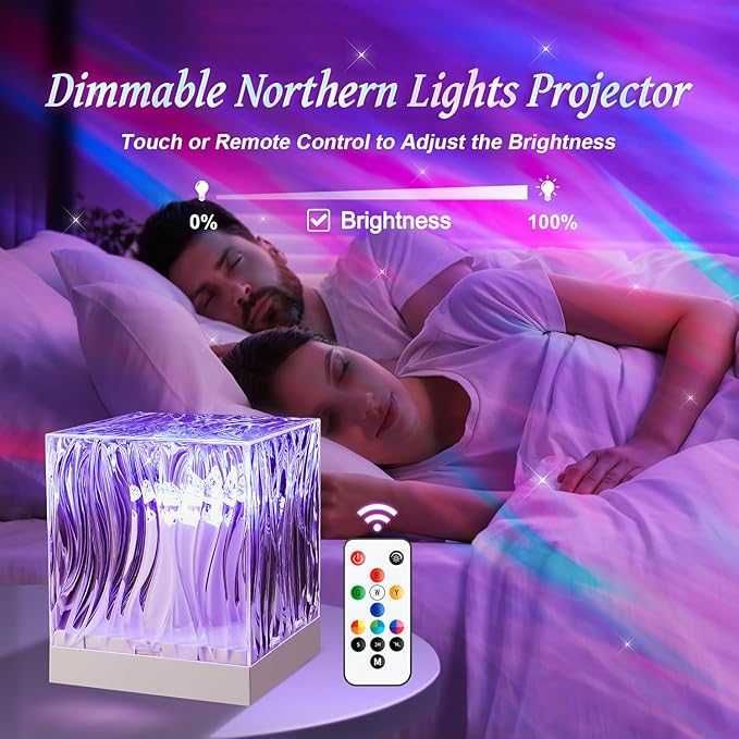 Нічник проектор Aurora WH-E22 LED лампа з пультом куб