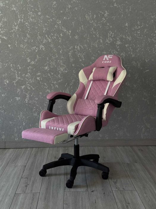 Крісло компютерне з тканини + підніжка КРІСЛО МІЦНЕ до 130кг ПОЛЬША