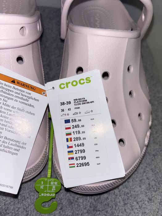 Pink Baya Platform Crocs rozmiar 38-39
