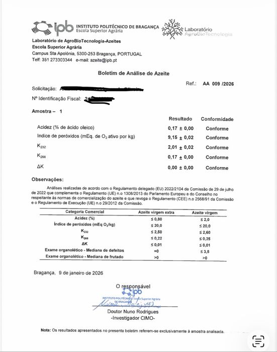 Azeite Virgem Extra de Trás-os-Montes | Produção Própria | 5L