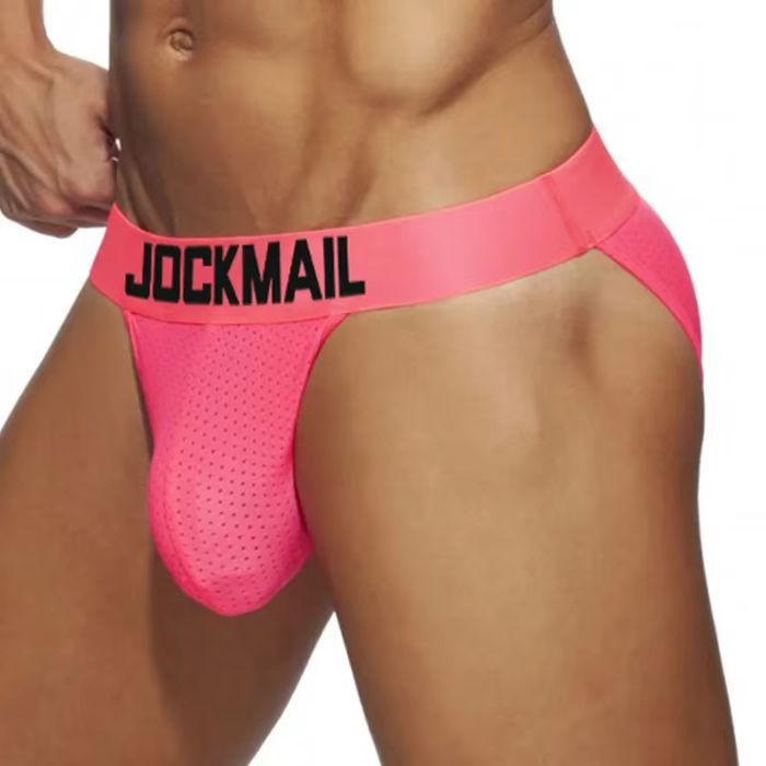 Męskie siateczkowe slipy Tanga na lato neonowe JOCKMAIL - XXL