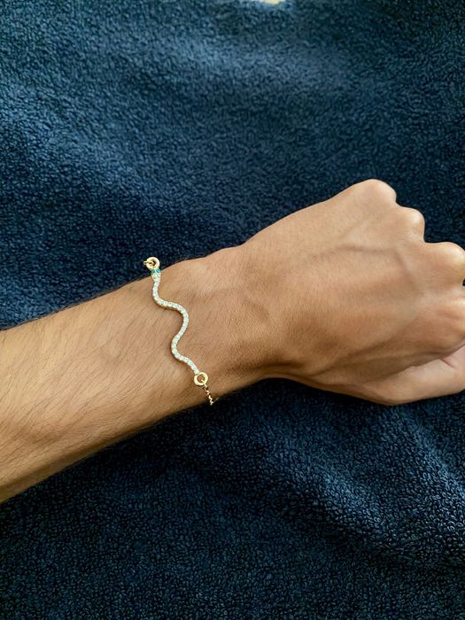 Pulseira Dourada e verde