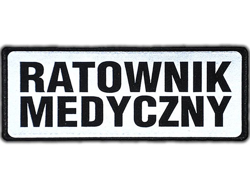 Emblemat RATOWNIK MEDYCZNY odblaskowy na rzepie 13 x 5 cm NOWY