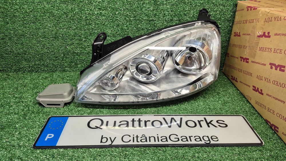 Otica Farol Frente Esquerdo Opel Corsa C X01 Combo C 2000 a 2012 Ref. 20-A424-05-2B NOVO TYC