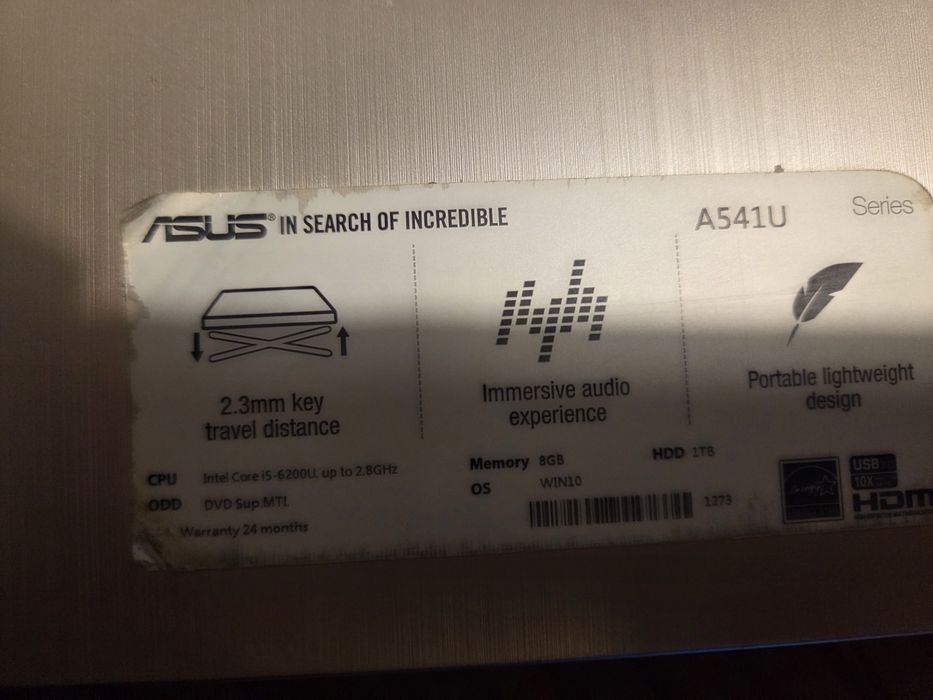 Portátil ASUS A541u