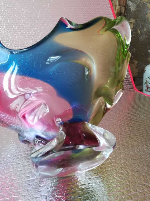 Vaso Vintage em Vidro Artístico – Estilo Murano