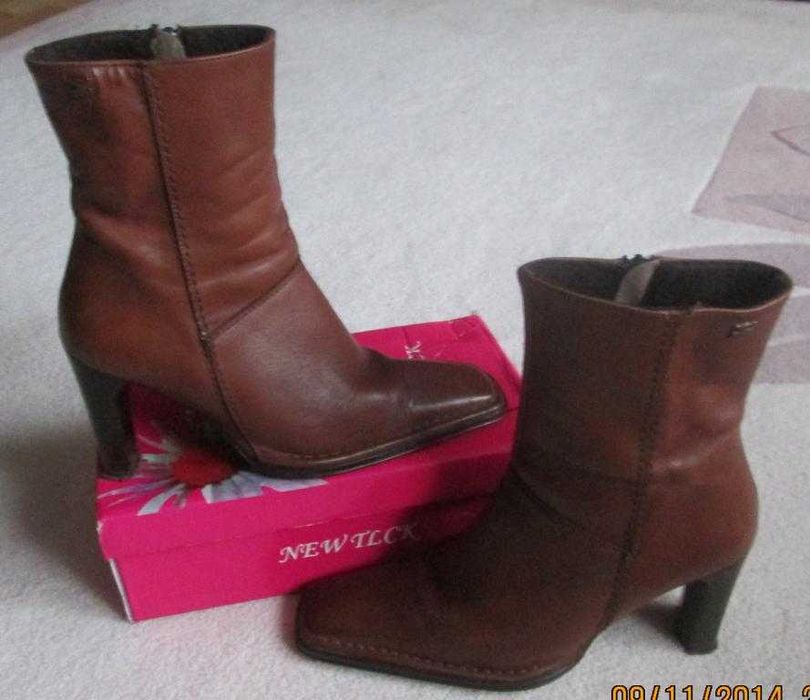 SANCHEZ SPAIN kozaki skóra naturalna 38 25cm brąz