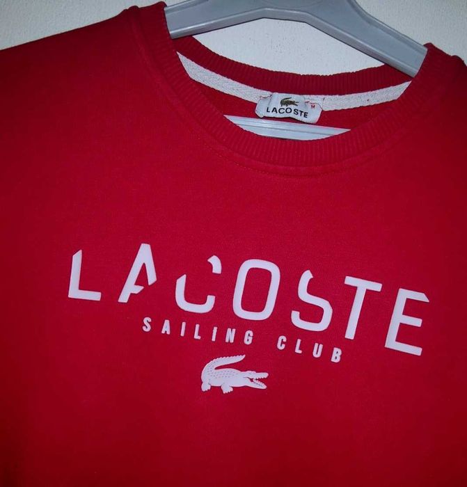 Bluza męska LACOSTE Czerwona -logo Modna Stan Bdb r.M,L