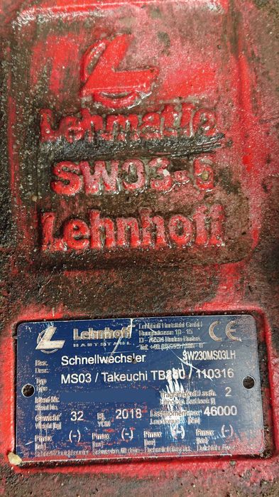 Szybkozlacze Lehnhoff MS 03 Takeuchi TB 228 oryginał