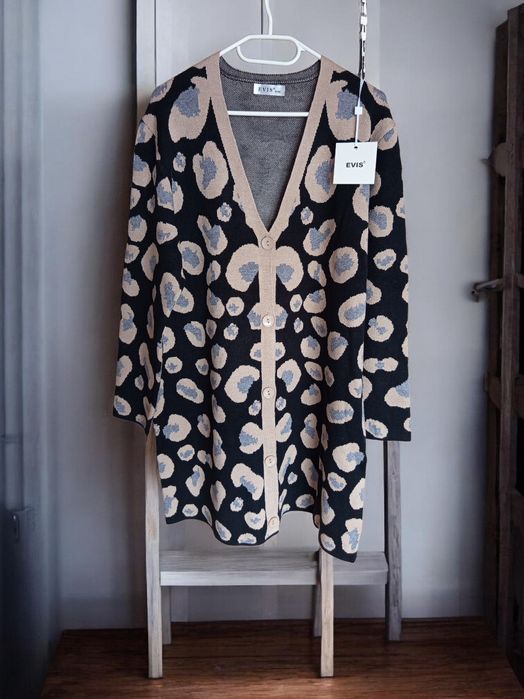 Płaszczyk wiosenny sweterkowy wiskoza