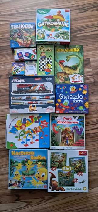 Zestaw gier planszowych i puzzli