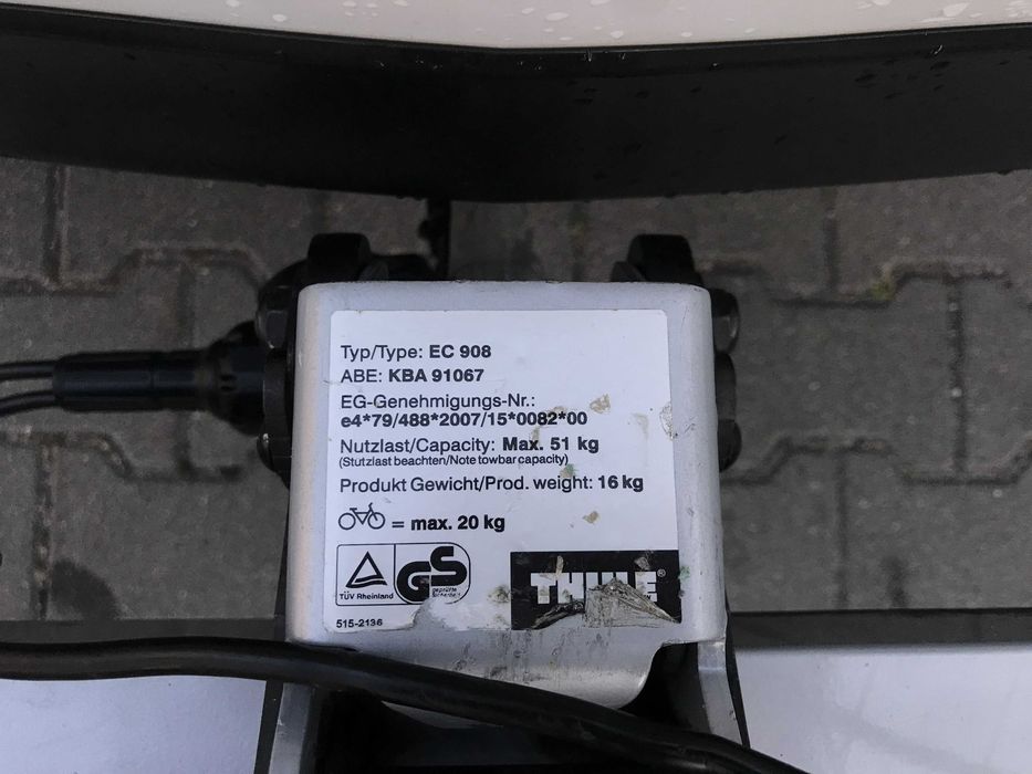Bagażnik rowerowy na hak THULE EuroClassic EC 908 !!!POLECAM!!!