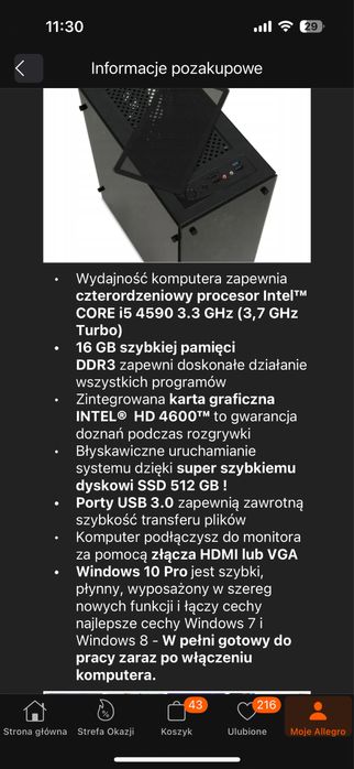 Komputer gamingowy + karta graficzna