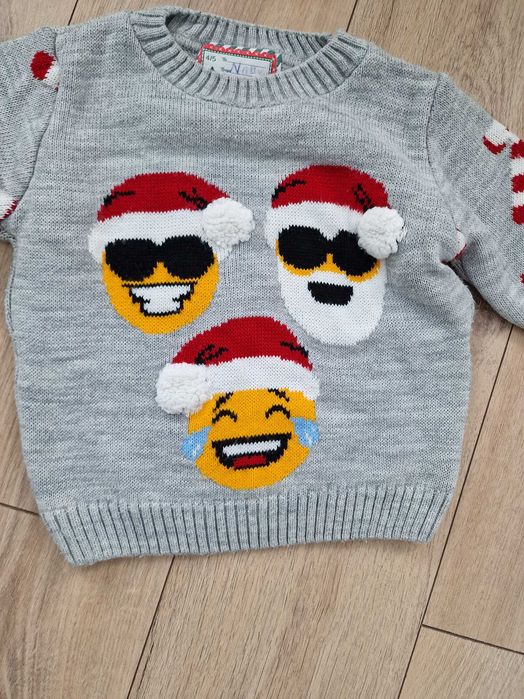 Sweter swiąteczny 110 chłopięcy. Ciepły