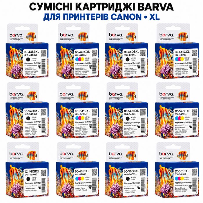 Картриджі Canon струменеві 445 446 540 541